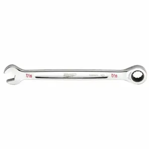 MILWAUKEE 45-96-9214 Ratcheting Combination Wrench, Chrome Vanadium Steel, Chrome, 7/16 Inch Head Size, Std | CT3NEC 60RJ24