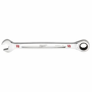 MILWAUKEE 45-96-9216 Ratcheting Combination Wrench, Chrome Vanadium Steel, Chrome, 1/2 Inch Head Size, Std | CT3NDF 60RJ25