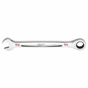 MILWAUKEE 45-96-9218 Ratcheting Combination Wrench, Chrome Vanadium Steel, Chrome, 9/16 Inch Head Size, Std | CT3NEK 60RJ26