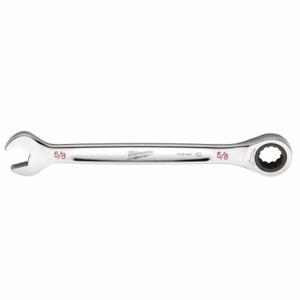 MILWAUKEE 45-96-9220 Ratcheting Combination Wrench, Chrome Vanadium Steel, Chrome, 5/8 Inch Head Size, Std | CT3NEB 60RJ27