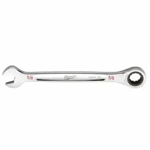 MILWAUKEE 45-96-9220 Ratcheting Combination Wrench, Chrome Vanadium Steel, Chrome, 5/8 Inch Head Size, Std | CT3NEB 60RJ27