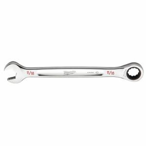 MILWAUKEE 45-96-9222 Ratschen-Maulschlüssel, Chrom-Vanadium-Stahl, Chrom, 11/16 Zoll Kopfgröße, Standard | CT3NDK 60RJ28