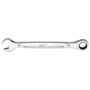 MILWAUKEE 45-96-9224 Ratcheting Combination Wrench, Chrome Vanadium Steel, Chrome, 3/4 Inch Head Size, Std | CT3NDY 60RJ29