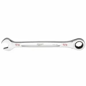 MILWAUKEE 45-96-9230 Ratcheting Combination Wrench, Chrome Vanadium Steel, Chrome, 15/16 Inch Head Size, Std | CT3NEL 60RJ32