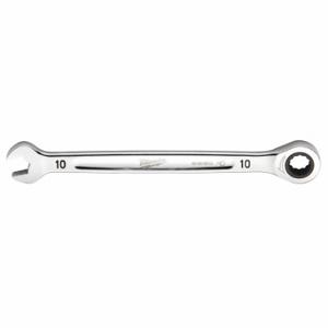 MILWAUKEE 45-96-9310 Ratcheting Combination Wrench, Chrome Vanadium Steel, Chrome, 10 mm Head Size, Std | CT3NDH 60RJ36