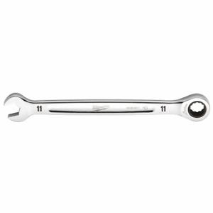 MILWAUKEE 45-96-9311 Ratcheting Combination Wrench, Chrome Vanadium Steel, Chrome, 11 mm Head Size, Std | CT3NDJ 60RJ37