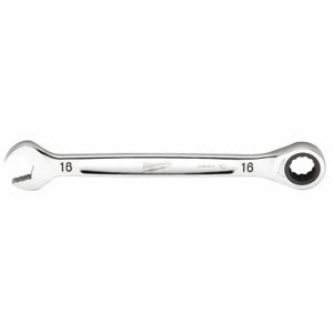 MILWAUKEE 45-96-9316 Ratcheting Combination Wrench, Chrome Vanadium Steel, Chrome, 16 mm Head Size, Std | CT3NDQ 60RJ42