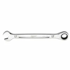 MILWAUKEE 45-96-9317 Ratcheting Combination Wrench, Chrome Vanadium Steel, Chrome, 17 mm Head Size, Std | CT3NDR 60RJ43