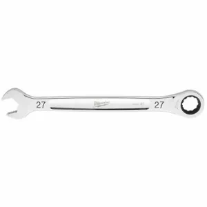 MILWAUKEE 45-96-9327 Combination Wrench, Steel, Chrome, 27 mm Head Size, 14 3/8 Inch Overall Length, Standard | CT3HVY 801AE4