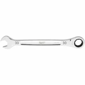 MILWAUKEE 45-96-9330 Combination Wrench, Steel, Chrome, 30 mm Head Size, 15 3/8 Inch Overall Length, Standard | CT3HVZ 801AE5