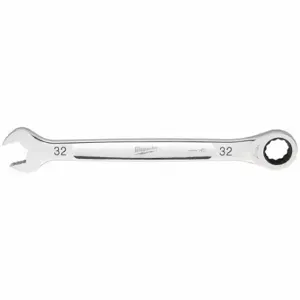 MILWAUKEE 45-96-9332 Combination Wrench, Steel, Chrome, 32 mm Head Size, 16 7/8 Inch Overall Length, Standard | CT3HWA 801AE6