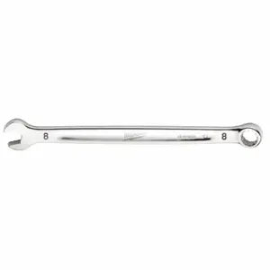 MILWAUKEE 45-96-9508 Combination Wrench, Chrome Vanadium Steel, Chrome, 8 mm Head Size, 5 1/2 Inch Length | CT3HUT 60RJ64