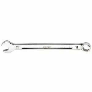 MILWAUKEE 45-96-9511 Combination Wrench, Chrome Vanadium Steel, Chrome, 11 mm Head Size, 6 1/2 Inch Length | CT3HRY 60RJ67