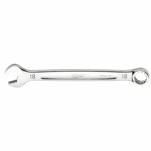 MILWAUKEE 45-96-9518 Combination Wrench, Chrome Vanadium Steel, Chrome, 18 mm Head Size, 9 1/4 Inch Length | CT3HTW 60RJ74