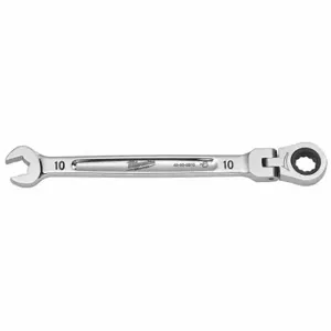 MILWAUKEE 45-96-9610 Combination Wrench, Chrome Vanadium Steel, Chrome, 10 mm Head Size, 165 mm Length, Flex | CT3HRW 798HJ9