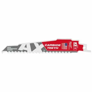 MILWAUKEE 48-00-5221 Reciprocating Saw Blade, 5 Teeth Per Inch, 6 Inch Blade Length, 1 Inch Height | CT3NGG 49EM18