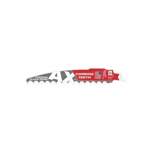 MILWAUKEE 48-00-5231 Reciprocating Saw Blade, 3 Teeth Per Inch, 6 Inch Blade Length, 1 Inch Height | CT3NFY 60RG48