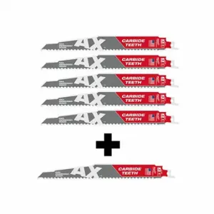 MILWAUKEE 48-00-5526, 48-00-5226 Reciprocating Saw Blade, 5 Teeth Per Inch, 9 Inch Blade Length, 1 Inch Height | CT3NGK 356XF2