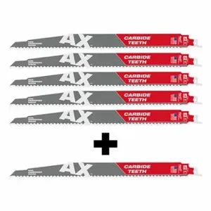 MILWAUKEE 48-00-5527, 48-00-5227 Reciprocating Saw Blade, 5 Teeth Per Inch, 12 Inch Blade Length, 1 Inch Height | CT3NGC 356XF1