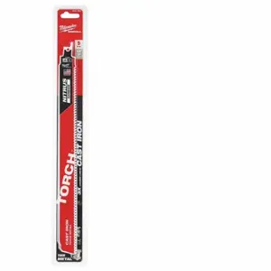 MILWAUKEE 48-00-5563 Reciprocating Saw Blade, 7 Teeth Per Inch, 12 Inch Blade Length, 1 Inch Height | CT3NHC 60RG63