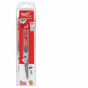 MILWAUKEE 48-00-8526 Reciprocating Saw Blade, 5 Teeth Per Inch, 9 Inch Blade Length, 1 Inch Height | CT3NGH 60RG66