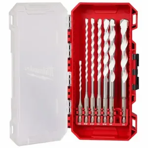 MILWAUKEE 48-20-8899 Rotary Hammer Drill Bit Set, 7 11/16 Inch Length, 1/4 Inch Shank Dia, 7 Drill Bits | CT3KMW 798HJ5