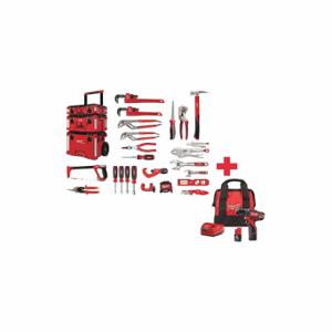 MILWAUKEE 48-22-0141, 2407-22 Plumbers Tool Kit, 25 Total Pcs, Rolling Modular Tool Box | CT3HCH 612U82