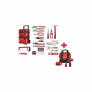 MILWAUKEE 48-22-0142, 2407-22 Maintenance Tool Kit, 22 Total Pcs, Rolling Modular Tool Box, Wire Stripper | CT3PUC 612U83