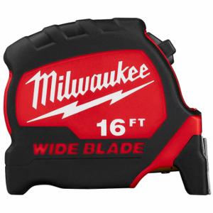MILWAUKEE 48-22-0216 Tape Measure, 16 ft Blade Length, 1 5/16 Inch Blade Width, in/ft, Closed, ABS Plastic | CT3PPH 55ED58