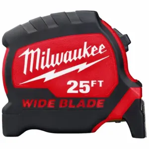 MILWAUKEE 48-22-0225 Tape Measure, 25 ft Blade Length, 1 5/16 Inch Blade Width, in/ft, Closed, ABS Plastic | CT3PPZ 55ED60