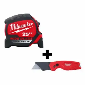 MILWAUKEE 48-22-0225M, 48-22-1500 Tape Measure, 2 Total Pcs, Cutting Tools/Measuring and Testing Tools, SAE, 1 Cutting Tools | CP4LWV 359WJ7