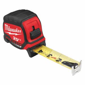 MILWAUKEE 48-22-0225M Tape Measure, 25 ft Blade Length, 1 5/16 Inch Blade Width, in/ft, Closed, ABS Plastic | CT3PQA 55ED61