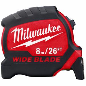 MILWAUKEE 48-22-0226 Tape Measure, 26 ft 8 m Blade Length, 1 5/16 Inch Blade Width, in/ft/ mm/cm/m, Closed | CT3PQF 55ED64