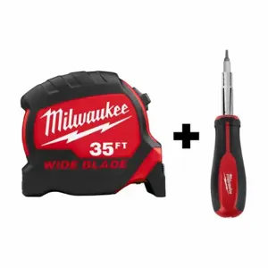 MILWAUKEE 48-22-0235, 48-22-2761 Tape Measure and Screw Driver, 2 Total Pcs, Drivers and Bits/Measuring and Testing Tools | CP4LWY 380FL6