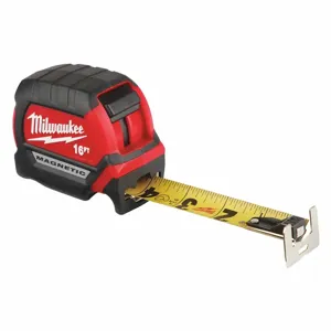 MILWAUKEE 48-22-0316 Tape Measure, 16 Feet SAE, Steel, Black/Red | CE9DWX 55ED71