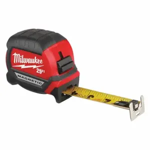 MILWAUKEE 48-22-0325 Tape Measure, 25 ft Blade Length, 1 Inch Blade Width, in/ft, Closed, ABS Plastic, Steel | CT3PQC 55ED72