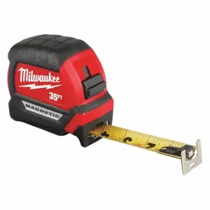 MILWAUKEE 48-22-0335 Tape Measure, 35 ft Blade Length, 1 Inch Blade Width, in/ft, Closed, ABS Plastic, Steel | CT3PQL 55ED73