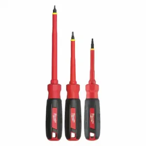 MILWAUKEE 48-22-2203 Tether ReadyInsulated ScreWidthriver Set, 3 Pieces, Phillips/Slotted Tip, Ergonomic Grip | CV2PHF 55ZY77