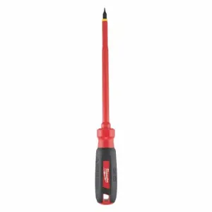 MILWAUKEE 48-22-2232 Insulated Slotted Screwdriver, 3/16 Inch Tip Size, 10 Inch Overall Length | CT3NXK 55ZY87