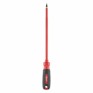 MILWAUKEE 48-22-2233 Insulated Slotted Screwdriver, 3/16 Inch Tip Size, 12 Inch Overall Length | CT3NYP 55ZY88