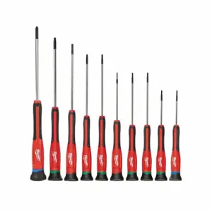 MILWAUKEE 48-22-2612 Screwdriver Set, 10 PK, Phillips/Slotted/Torx Tip, T10/T15/T6/T7/T8/T9 Tip Size | CV2PHK 793V89