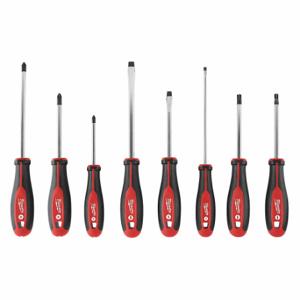 MILWAUKEE 48-22-2708 Tether Ready Magnetized Tip ScreWidthriver Set, 8 Pieces, ECX/Phillips/Slotted Tip | CV2PHG 55ZZ01