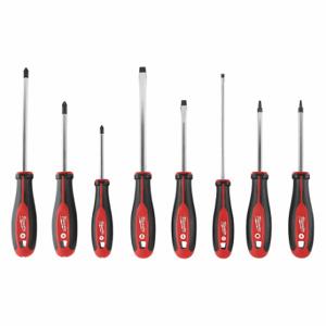 MILWAUKEE 48-22-2718 Tether Ready Magnetized Tip ScreWidthriver Set, 8-teilig, Phillips/Slotted/Square Tip | CV2PHH 55ZZ03