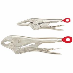 MILWAUKEE 48-22-3602 Locking Pliers Set, Curved, 2 Inch Max Jaw Opening, 6 in 10 Inch Overall Length | CT3MQE 52AY50