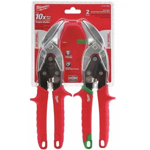 MILWAUKEE 48-22-4523 Left/Right Aviation Snip Set 10 Inch, 18 Mild, 22 SS | CD2JDT 437K30