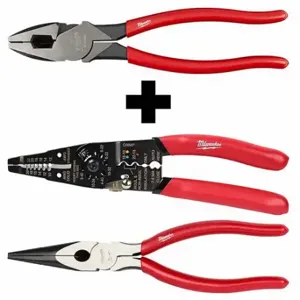 MILWAUKEE 48-22-6502,48-22-6579,48-22-6501 Pliers, Wire Stripper, 2 Total Pcs, Pliers, SAE, Sockets Not Included Socket Drive Sizes | CP4LWP 382YR3