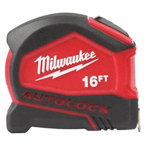 MILWAUKEE 48-22-6816 Tape Measure, 16 ft Blade Length, 27 mm Blade Width, in/ft/Fractional, Closed, ABS Plastic | CT3PPL 483F41