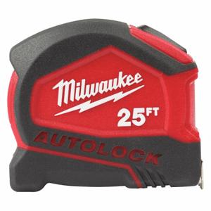 MILWAUKEE 48-22-6825 Tape Measure, 25 ft Blade Length, 27 mm Blade Width, in/ft/Fractional, Closed, ABS Plastic | CT3PQE 483F42