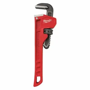 MILWAUKEE 48-22-7108 Pipe Wrench, Cast Iron, 1 Inch Jaw Capacity, Serrated, 8 Inch Overall Length, Ergonomic | CT3HEV 487R35