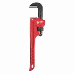 MILWAUKEE 48-22-7110 Pipe Wrench, 1 1/2 Inch Jaw Capacity, Serrated, 10 Inch Overall Length, Ergonomic | CT3HEH 52XH81